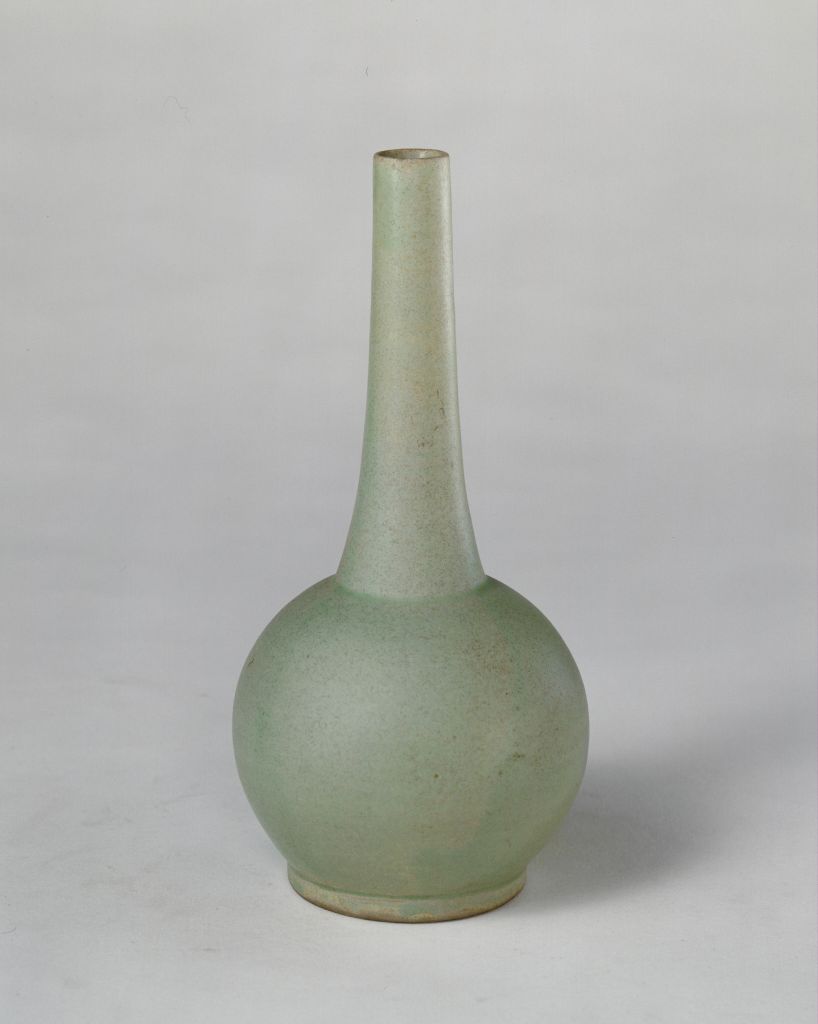 图片[1]-Blue glaze straight neck bottle of Yue kiln-China Archive